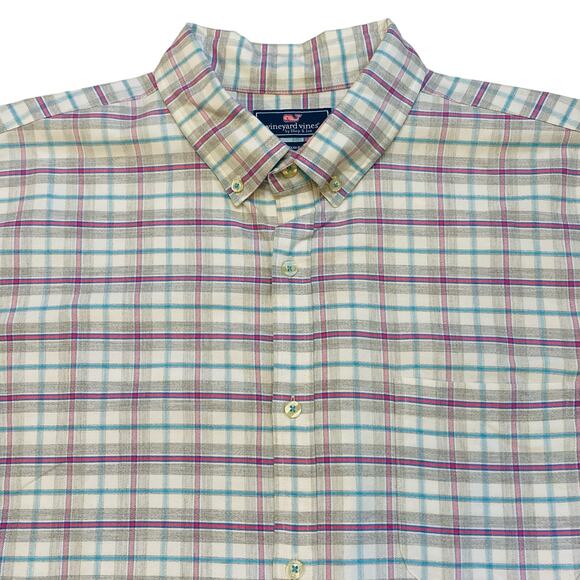 Vineyard Vines Shirt Mens XL Plaid Murray Slim Fit Button Up Long Sleeve Stretch - Picture 3 of 9
